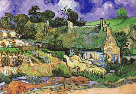 Vincent Van Gogh Thatched Cottages at Cordeville